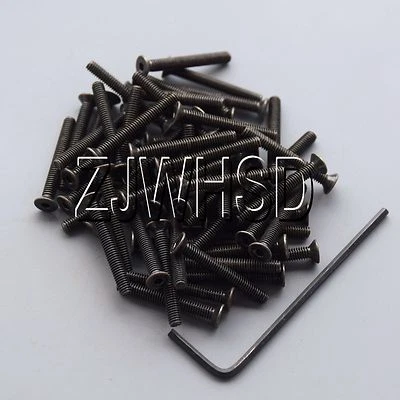 50pcs M2.5 x 20 Allen Hex Flat Head Screw Ultra Hard Alloy Steel Bolt + Free Key - Image 1 of 2