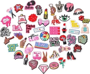 50Pcs For CROCS Pink Shoe Charms for Women Girls, Cute Shoe Decoration Charms - Picture 1 of 5