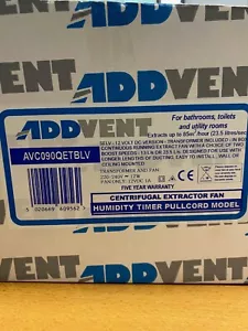Addvent 90mm 1.5W Low Voltage Trickle Boost Low Energy Fan with Humidistat Timer - Picture 1 of 2