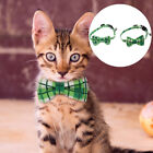  2 Pcs Cloth Cat Collar Puppy Dog Necklace St. Patricks Day Bowtie Pet