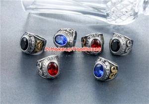 Men's Stainless Steel Satanic Illuminati Eye Masonic Gemstone Ring 7-13# J446 - Picture 1 of 16