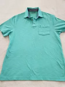 IZOD Polo Shirt Short Sleeve Pocket Logo Cotton Golf 45CT087 Green Teal Men's M - Picture 1 of 6