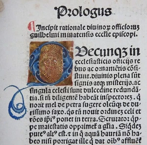 INKUNABEL DURANDUS RATIONALE DIVINORUM KOBERGER KOLOPHON VOLLSTÄNDIG 1494 - Picture 1 of 12