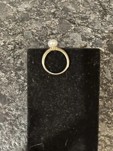 BJ vergoldeter über 925 Sterlingsilber Ring mit Perle Imitation Größe 7 - Bild 1 von 4