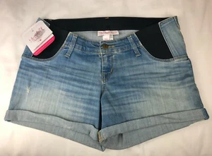 Isabel Maternity, pantaloncino denim blu con pannelli laterali espandibili (taglia 6 e 12) J - Foto 1 di 5