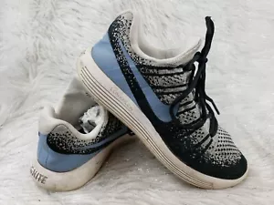 NIKE Lunarepic Flyknit 2 NIKEiD 921531-992 Black Blue White Size 8.5 / 42 - Picture 1 of 6