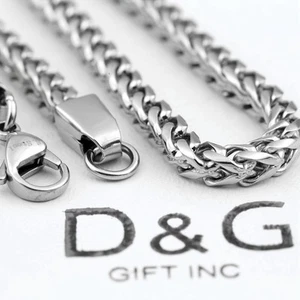 DG Men's 24" Franco Chain Necklace 5mm Stainless Steel.High Polish.Box