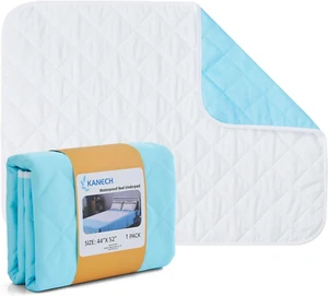 44"X52" Large Waterproof Washable Bed Pads for Kids, Adults , Elderly & Pets, Re - Picture 1 of 6
