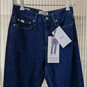 Calvin Klein Jeans High Rise, Straight Blau 26/30 Lower Impact Wash W 26 L30 NEU - Bild 1 von 4