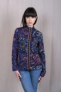 KOOI Jacke Mantel (Bio) Baumwolle blau blue organic Zipper cotton Peru - Picture 1 of 6