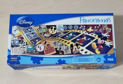 New Sealed Walt Disney Panoramas Mickey Mouse 750 pc. 36.5 x 11.25 Jigsaw Puzzle - Image 1 of 4