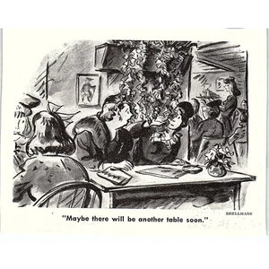 WWII Political Cartoon Shellhase Restaurant 1943 WWII Magazine Ad AG4-M4 - Picture 1 of 2