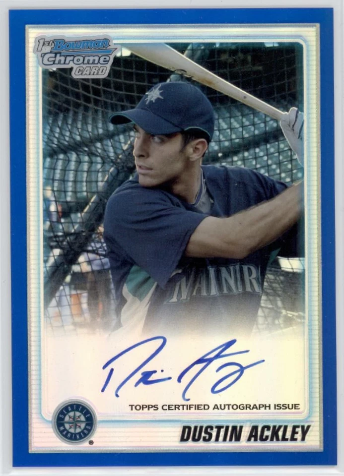 Dustin Ackley Bowman 2010 cromo primer refractor azul automático RC/150 #BCP89 F1446 Foto 1 de 1