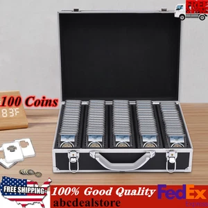 Coin Collection Supplies Holder Slabs for Collectors 100 Pocket Storage Case Box - Picture 1 of 18