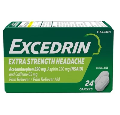 Excedrin Extra Strength Headache Pain Relief, Acetaminophen & Aspirin, 24 count - Image 1 of 4