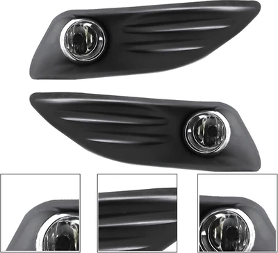 Pair Fog Lights For 2014-2018 Ford Fiesta Clear Lens Lamps w/Wiring Swicth Kits - Image 1 of 4