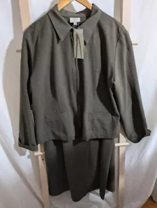 Vintage Kathleen Sommers green 2 piece Skirt/Jacket set made USA Sz 16 NWT - Picture 1 of 7