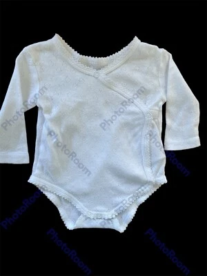 Mayoral Recién Nacido Blanco 100% Algodón Pointelle Tejido Kimono Body-Recién Nacido Foto 1 de 4