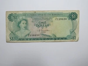 Old Bahamas Paper Money Currency - #35r 1974 One Dollar Replacement Note NiceCrc - Picture 1 of 2