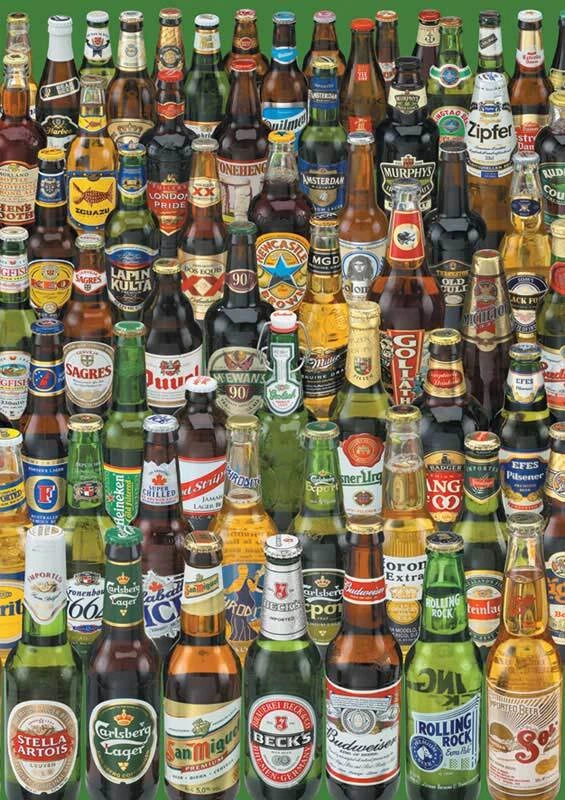 Educa BEERS 1000 Piece Beer Advertising Bottles Jigsaw Puzzle 12736