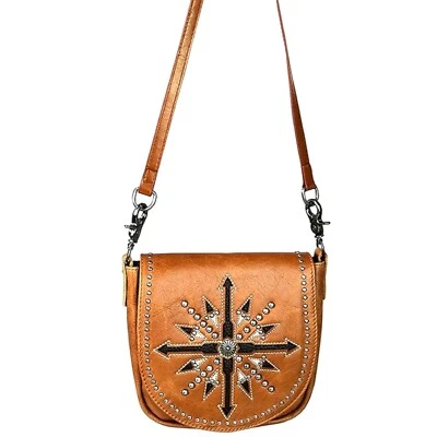 Montana West Arrow Design Phone Charging Brown Crossbody - NEW - Image 1 of 4