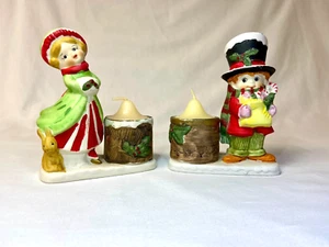 Vintage 1978 Weihnachtskerzenhalter Dekorationen Jasco Lovkins handbemalt - Bild 1 von 11