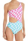 Bloomie's X Solid&Striped Cut-Out Swimsuit Women's S Multicolor Check Colorblock