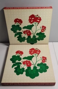 TWO Vintage 1983 Avon Summer Fantasy 12" Metal Serving Trays (A4) (EXCELLENT) - Picture 1 of 9