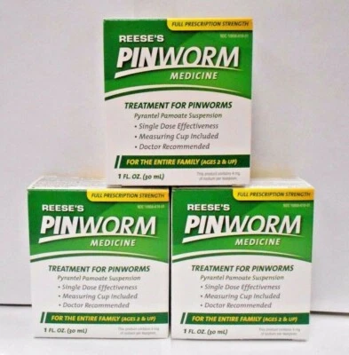 Reese's Pinworm Medicine 1 oz (30 ml) - Paquete de 3 - Fecha de caducidad 04-2026 Foto 1 de 2