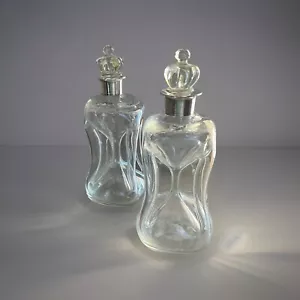 Coppia di decanter Kluck Kluck soffiati a mano con colletto in argento 830, 9,75" - Foto 1 di 14