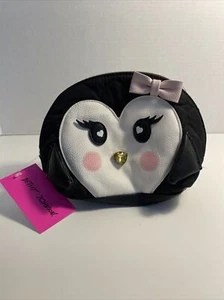 RAR!!!Betsey Johnson Kitsch Kosmetiktasche Pinguin mit Glitzer Nase. Makeup Neu mit Etikett. - Bild 1 von 12