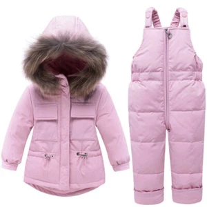 Winter Parkas For Girls Ski Jumpsuit Baby Boy Clothing Set Childrens Down Jacket - Picture 1 of 33