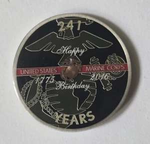 U.S. Marines 241st USMC BIRTHDAY COIN - CHALLENGE COIN - 10 Nov 2016 - 2" diam - Bild 1 von 3
