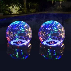 Solar Floating Pool Balls, 7 Inch LED Colored Lights, Waterproof Solar Powered M - Picture 1 of 8
