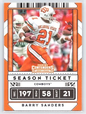 Barry Sanders - 2020 Contenders Draft Picks - Base #9 - Oklahoma St - Image 1 of 2