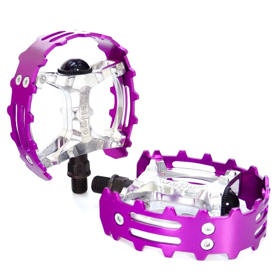 Wellgo Old school 1/2" BMX XC-II bear trap pedal - ONE PIECE CRANKS - Purple - Image 1 of 2