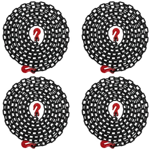 4PK Falcon Cargo 1/4" X 20' G80 Tow Chain Transport Binder 3,500 LBS Grab Hooks - Picture 1 of 6