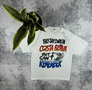 Vintage Joke Spain Costa Brava But can't remember 90s Style Funny Humor Y2K USA - Picture 1 of 9