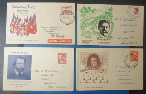 Australia lot of 4 FDC V Cover