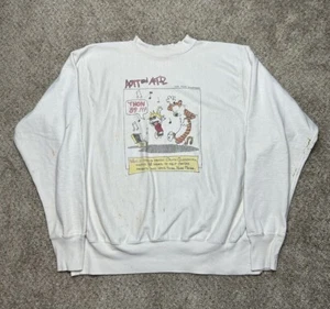 Vintage 80s Calvin And Hobbes Benetton Sweatshirt THON Penn State 1989 - Picture 1 of 17