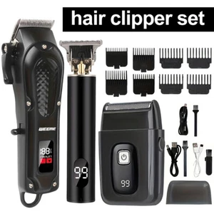 Professional Hair Cut Machine Barber Salon Cutting Trimmer Clipper Kit Set Gift - Picture 1 of 7