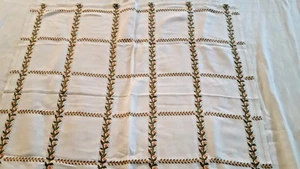 Floral bestickt Baumwolle Leinen Tischdecke Set 30" x 32" + 4 Servietten Vintage - Bild 1 von 6