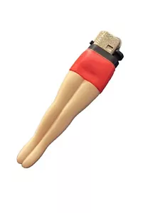 Vintage Lady Legs Lighter Sparks needs Fluid Rare Pink Skirt FIGHT CLUB! - Picture 1 of 5
