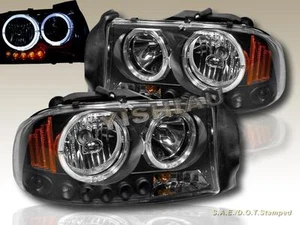 Dodge Dakota 97 - 04 Durango 98 - 03 Headlights Black Twin Halo LED - Picture 1 of 2