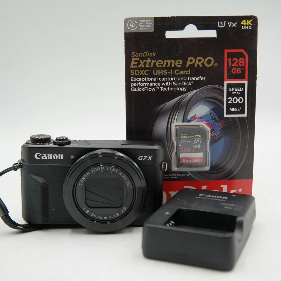 Canon PowerShot G7 X Mark II Digital Camera 20.1 MP G7X Mk 2 + SD Card. - Image 1 of 4