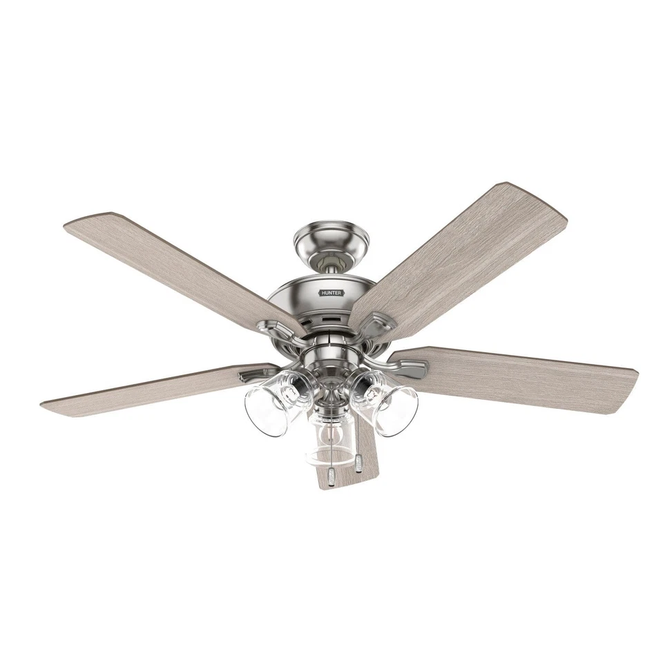 Hunter 52 in Rosner Ceiling Fan Pull Chain 3 Lights Traditional Transitional - Image 1 of 1