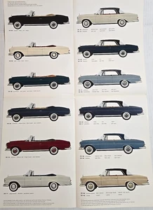 Mercedes Benz 220 300 SE Sales Brochure Colours Colors Chart 1962-63 fold out - Bild 1 von 10