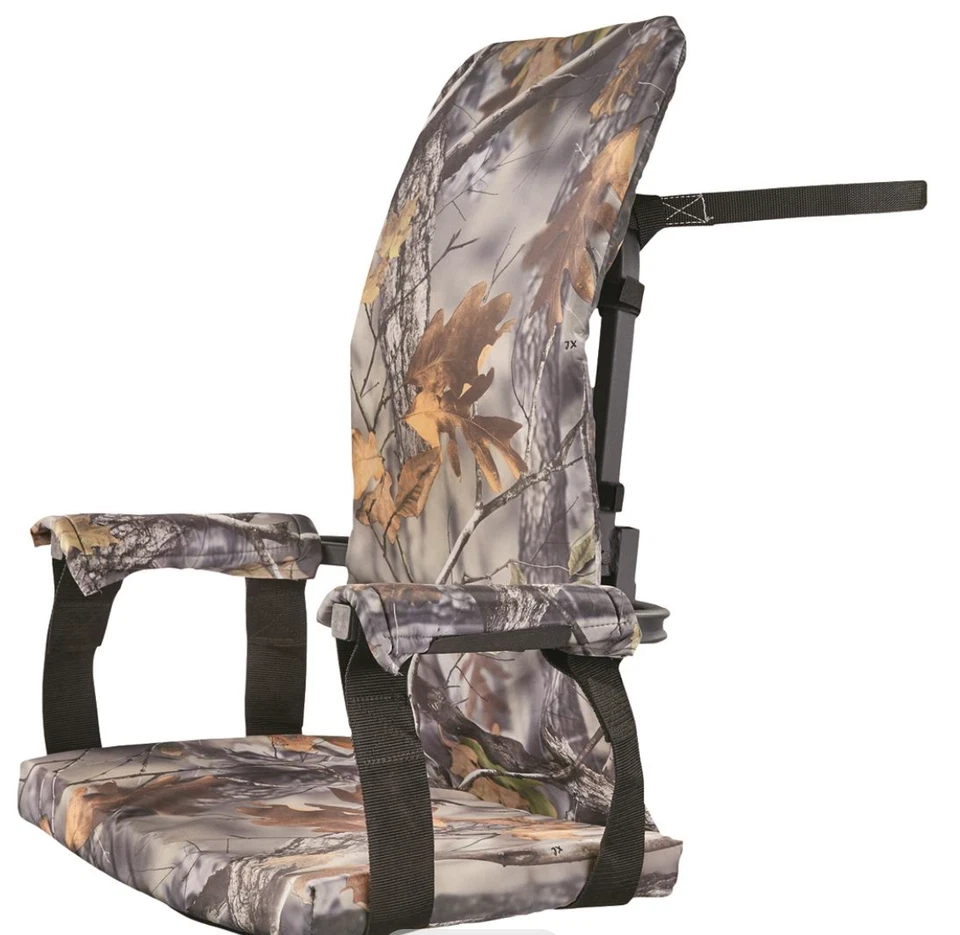 Deluxe Hunting Tree Stand Seat Folding Padded Chair 300 lb Capacity Camo Heavy - Image 1 of 4