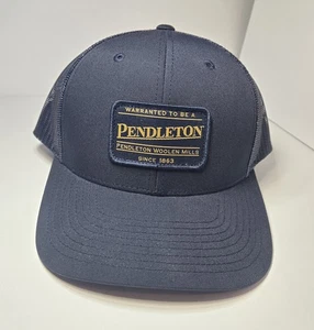 NEU Pendleton Woolen Mills Truckermütze ungetragen Patch Netzrücken Druckknopflasche blau - Bild 1 von 9