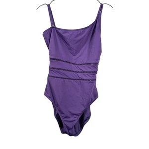 Nuevo con etiquetas Traje de baño de una pieza asimétrico púrpura para mujer Bleu Rod Beattie talla 12 - Imagen 1 de 5